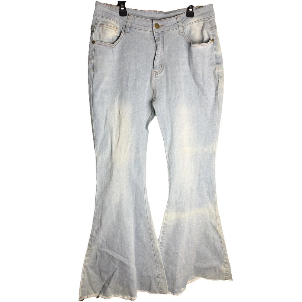 Heart Shaped High Waist Skinny Flare Blue Jeans Size